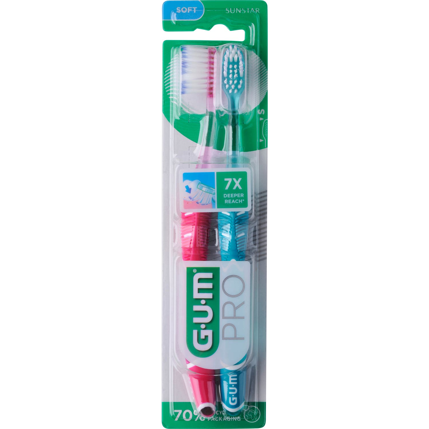 GUM Pro Cepillo Dental Suave 2uds