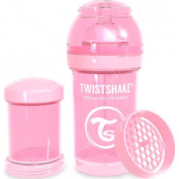 TwistShake Biberón Anticólico Rosa 180 ml