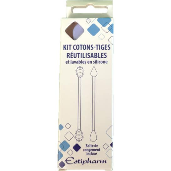 Estipharm Kit Bastoncillos Algodón Silicona Reutilizables