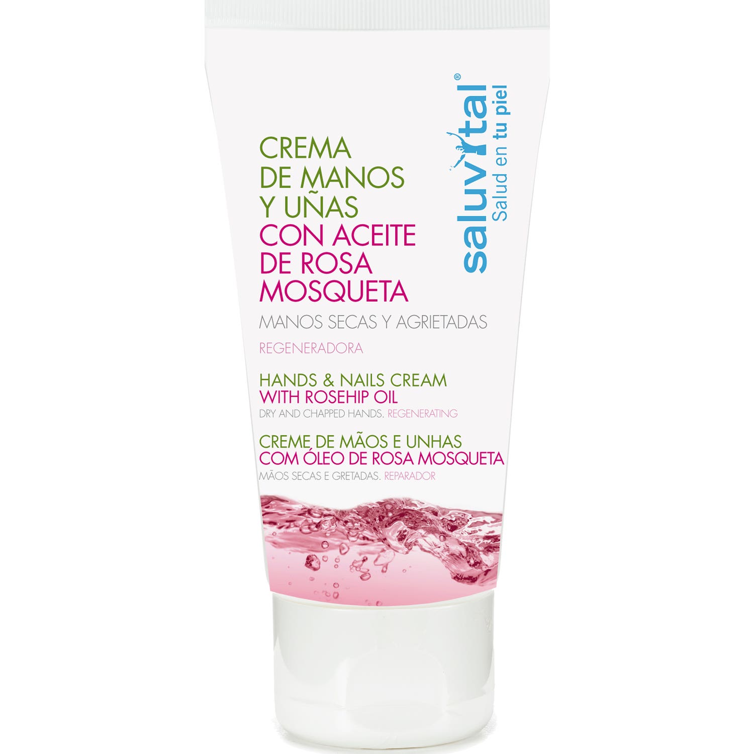 Saluvital crema de manos y uñas aceite de rosa mosqueta 75ml