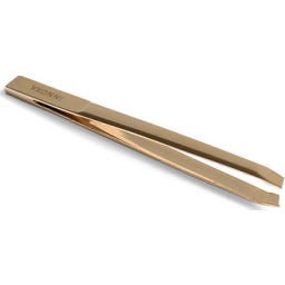 Pinzas Innoxa Pinzas de acero inoxidable bañadas en oro, mango sesgado de 9 6 cm