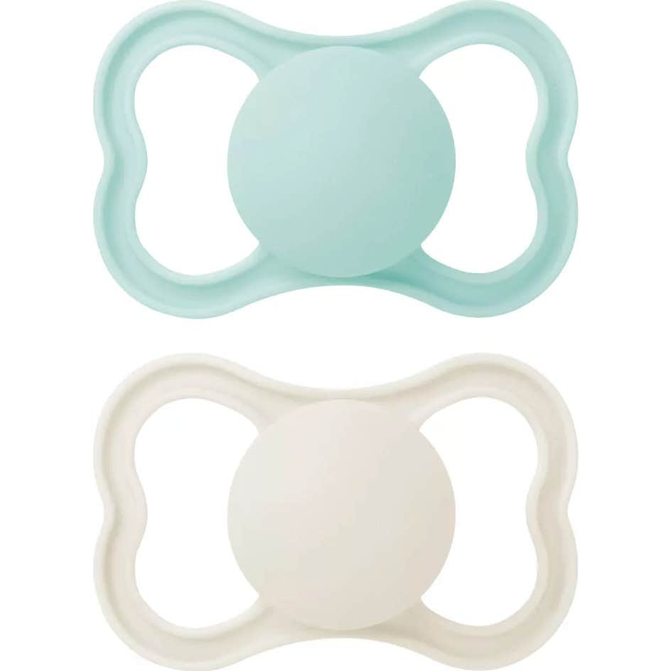 Mam Supreme Pack Chupetes Silicona +6m Neutro y Azul 2uds