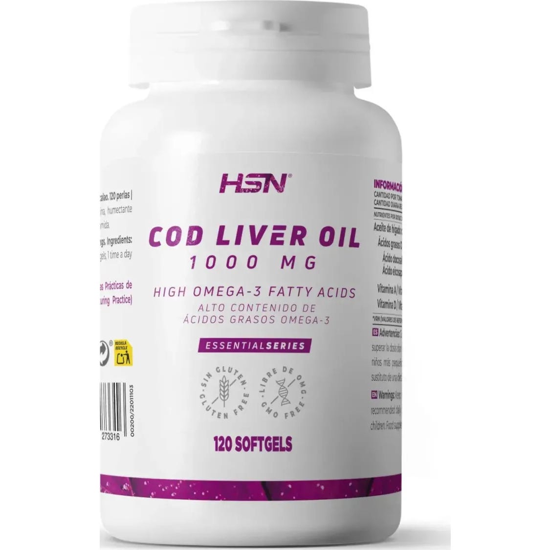 HSN Aceite de Hígado de Bacalao 1000mg 120 perlas