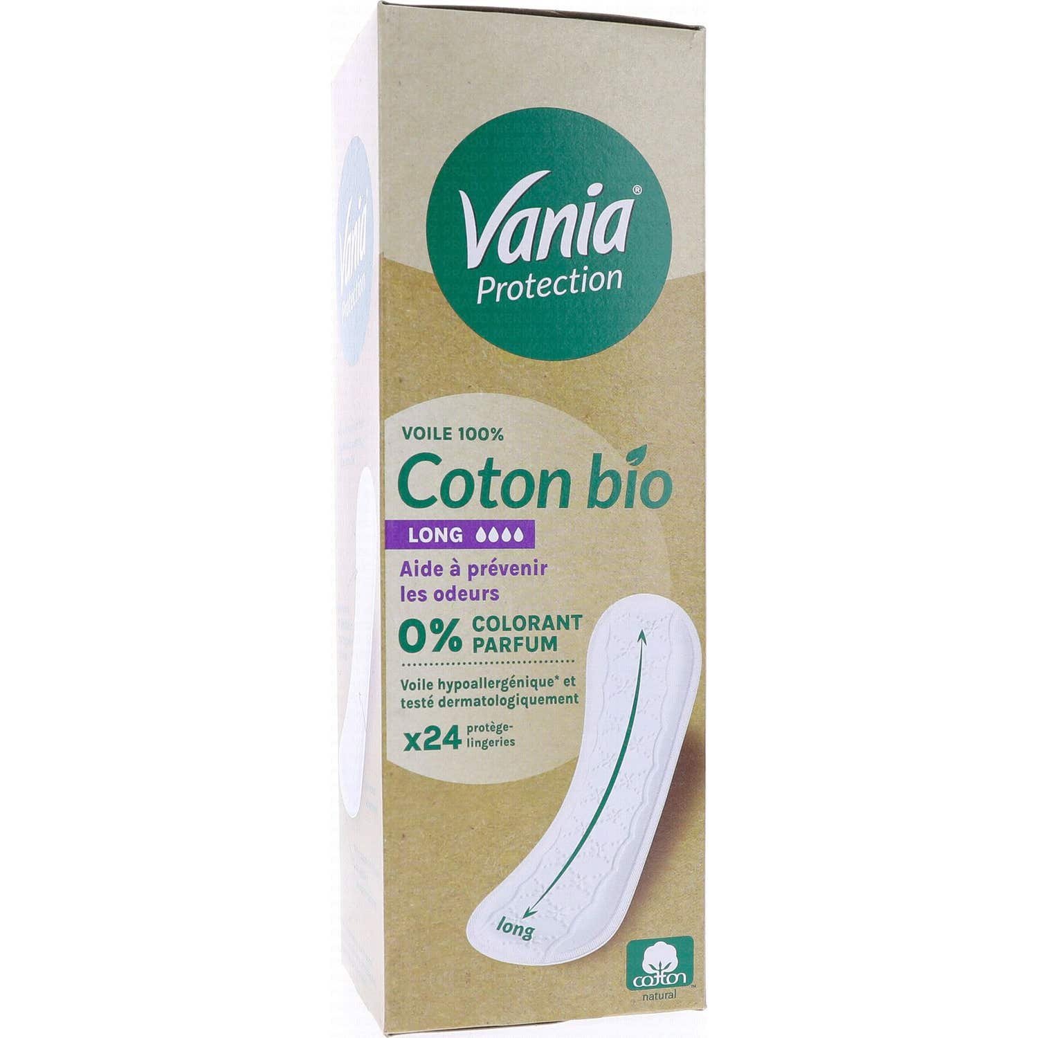 Vania Confort Coton Bio Protegeslips Long 24uds