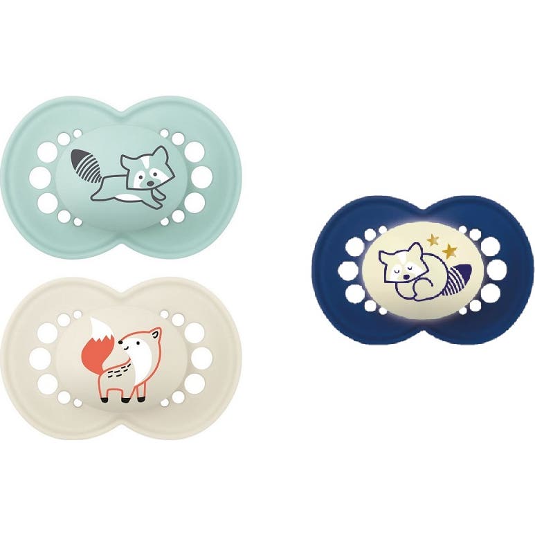 MAM Day & Night Chupete Silicona +6 m 3 uds