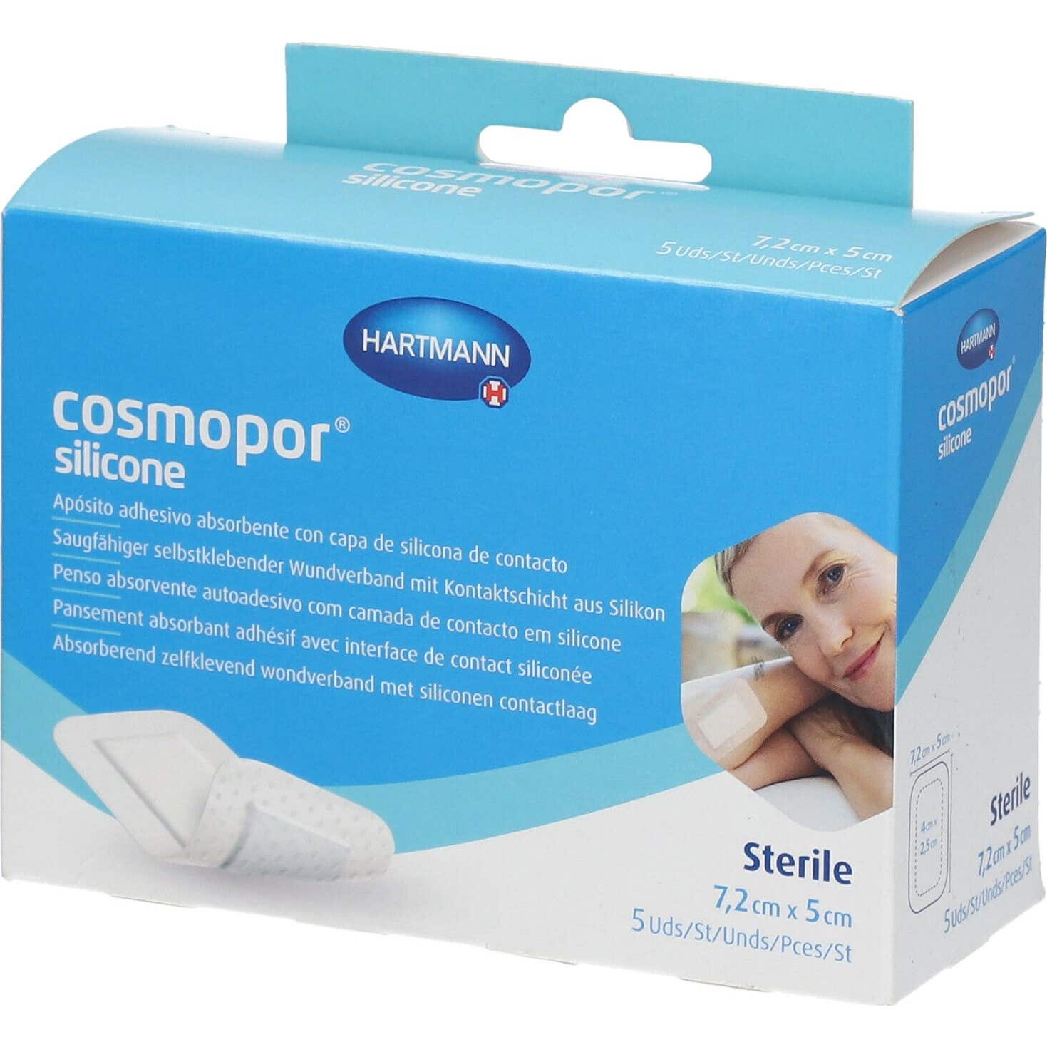 Cosmopor Silicona Apósito Esteril 7,2x5cm 5uds
