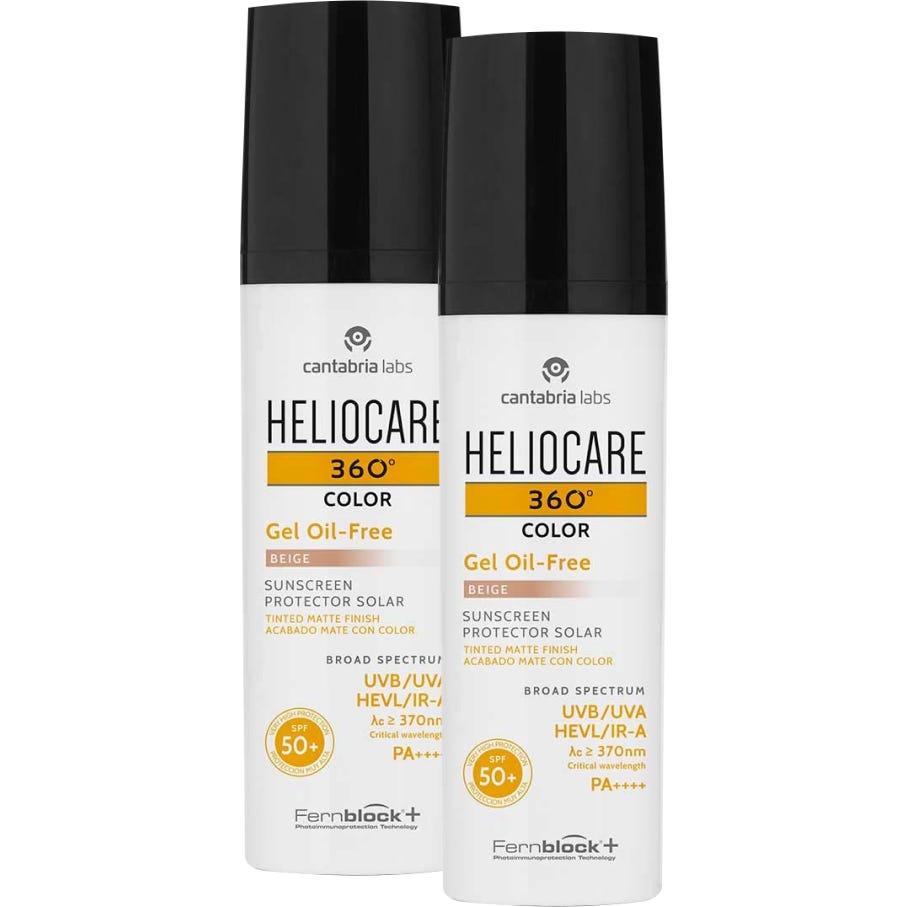 Heliocare 360º Gel Oil-Free Beige Protector Solar SPF50+ 2x 50ml