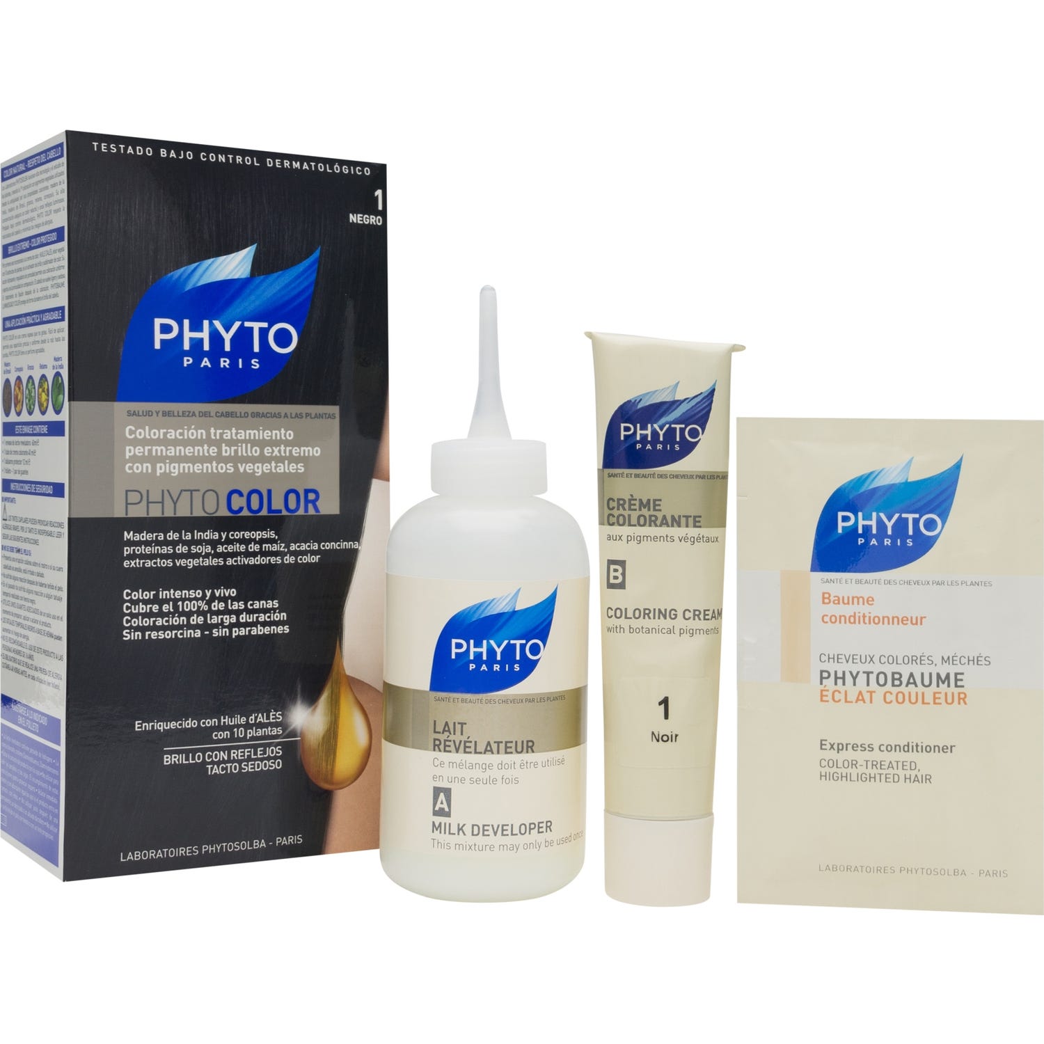 Phyto tinte color 1 negro 1ud