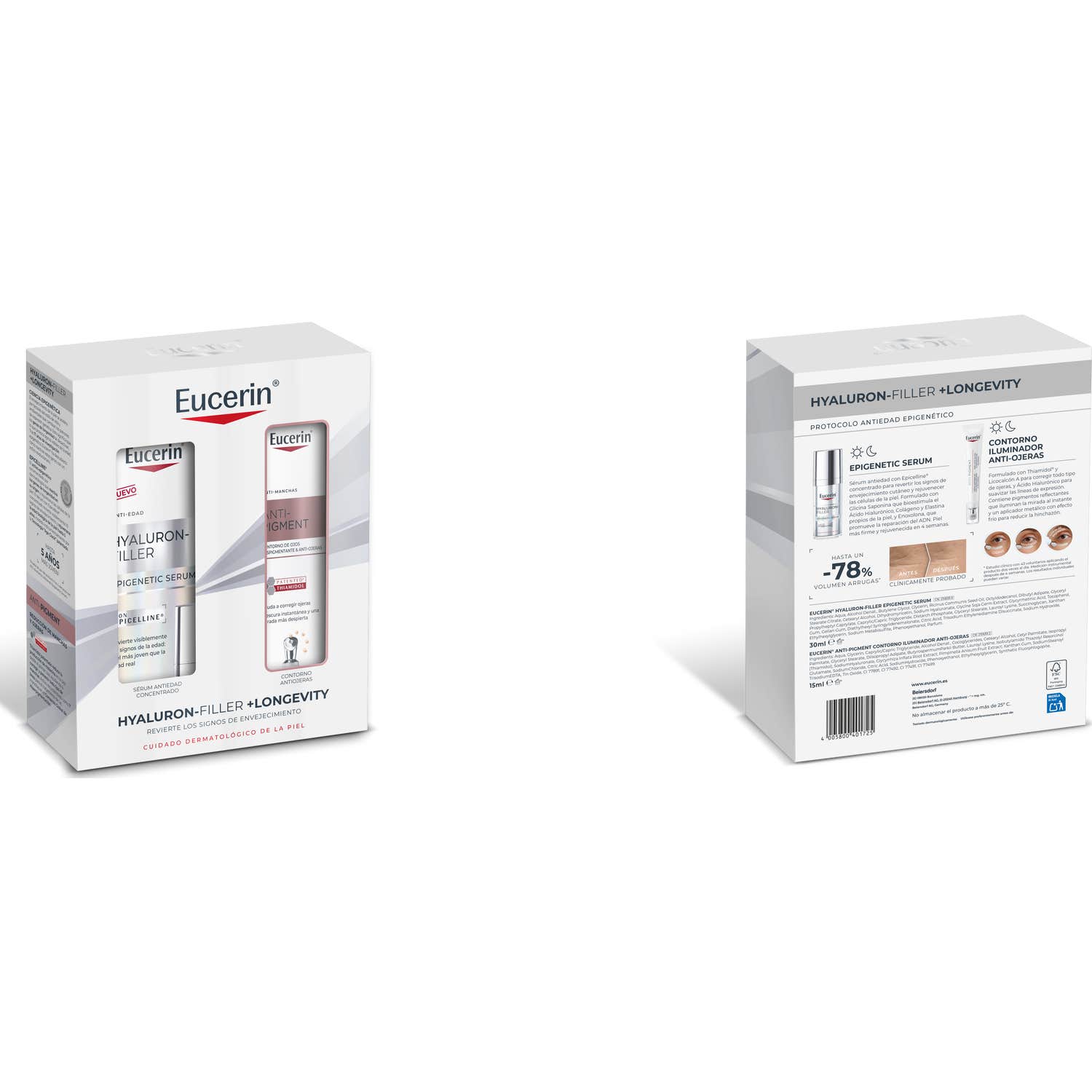 Eucerin Pack HF +Longevity Epigenetic Serum + Anti-Pigment Contorno de Ojos