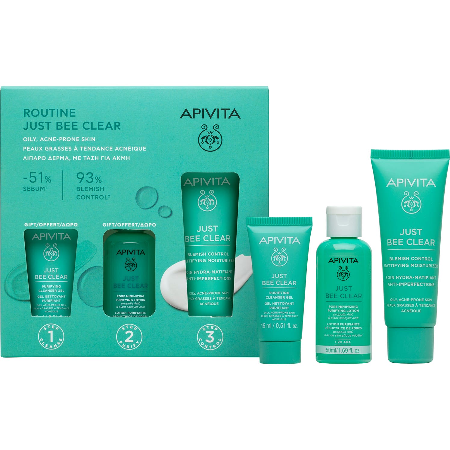 Apivita Cofre Routine Just Bee Clear