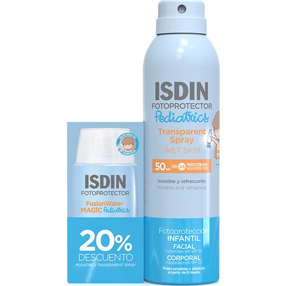 ISDIN Pack Pediatrics Fusion Water Magic 50 ml + Transparent Spray 250 ml