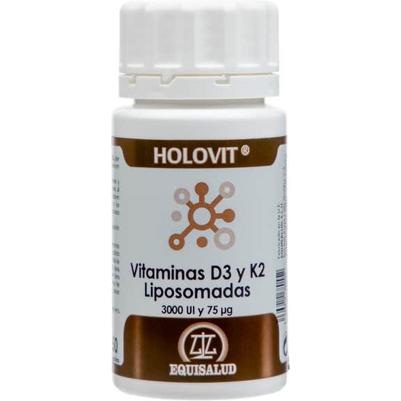Equisalud Holovit Vitaminas D3 y K2 Lipos 3000 Ui y 75 Mcg 50 caps