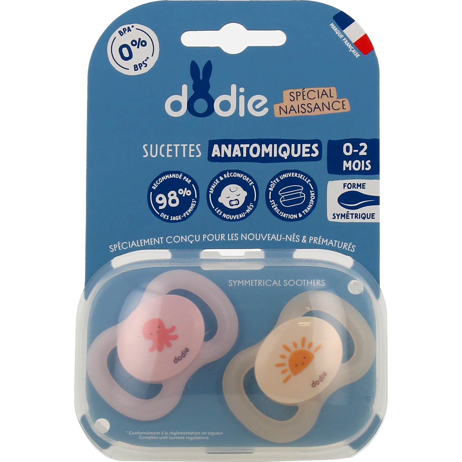 Dodie Chupete Anatómico Silicona 0-2M Little Octopus 2uds
