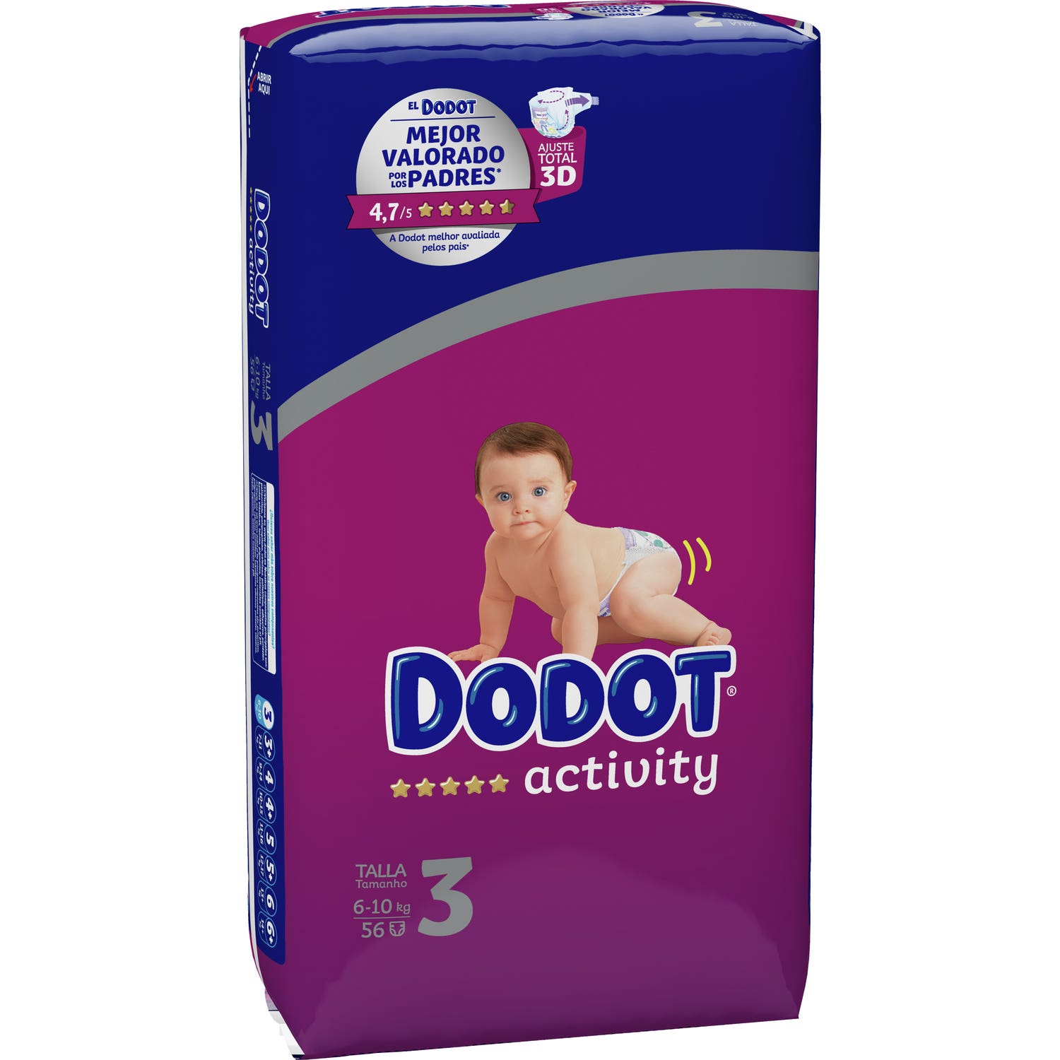 Dodot Activity pañal infantil T-3 56uds