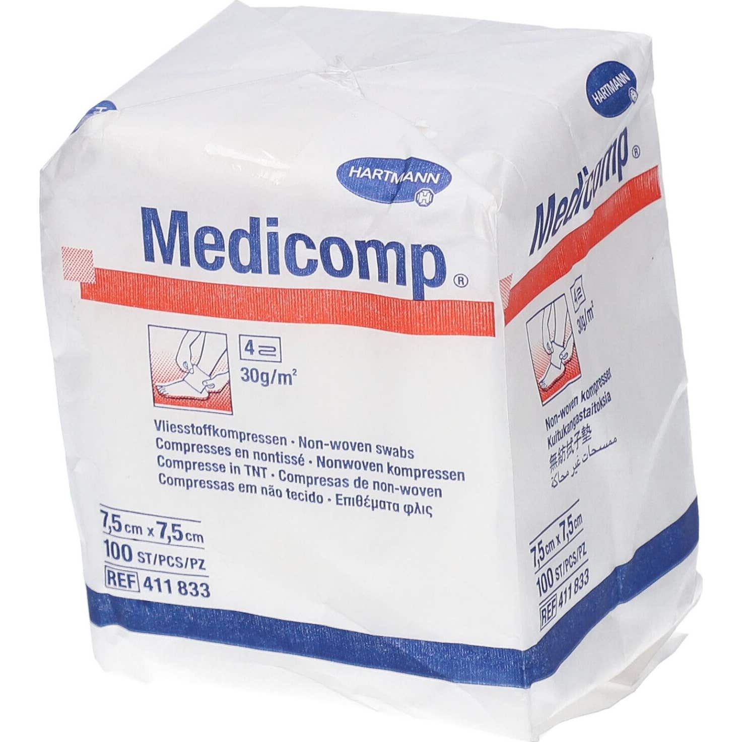 Hartmann Medicomp® Compresas de Non-Woven 7,5x7,5cm 100uds