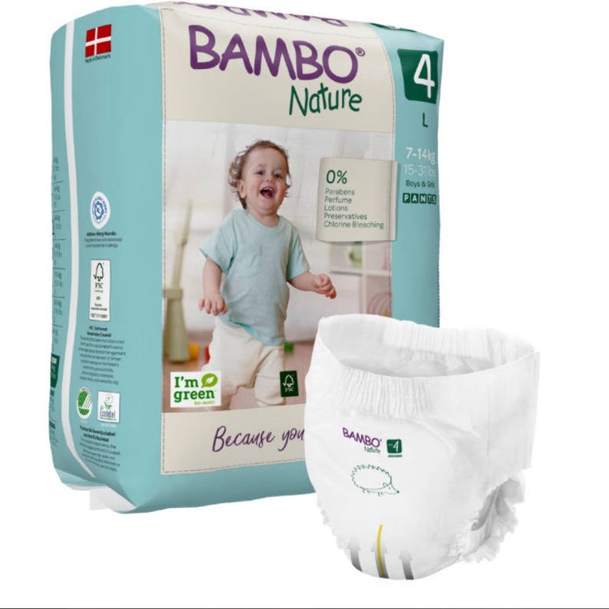 Bambo Nature Pañal Pants Talla 4 7-14 Kg 20 uds