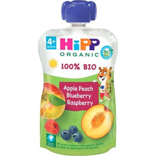 Hipp Pouches Melocotón Manzana y Frutos Bosque 100g