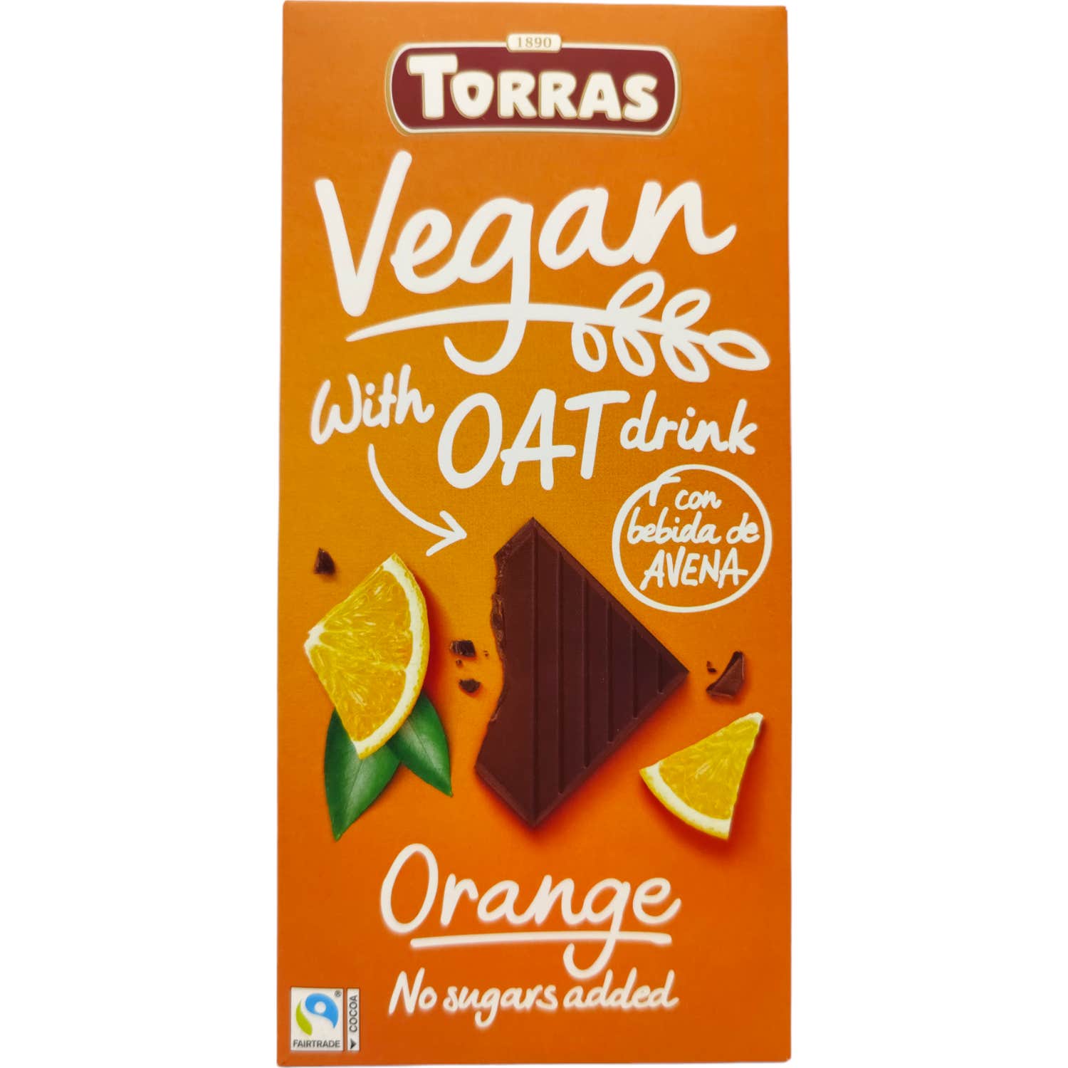 Torras Chocolate con Bebida de Avena y Naranja Vegan 100g