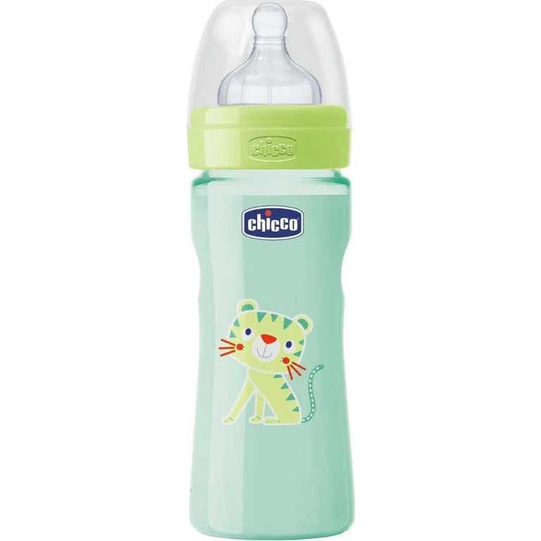 Chicco Biberón Wellbeing Silicona Verde +2 M Flujo Medio 250 ml