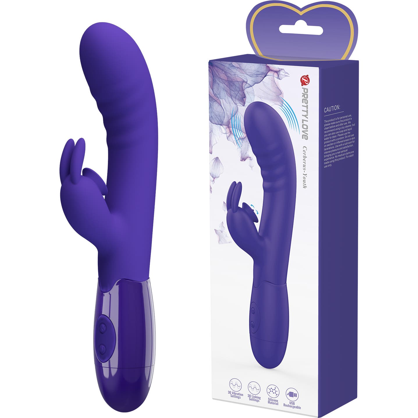 Pretty Love Cerberus Youth Vibrador Rabbit Violeta 1ud