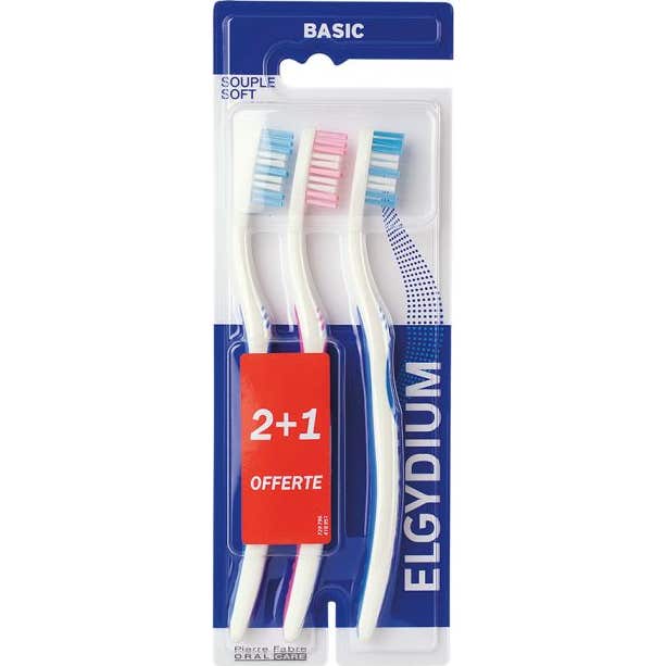 Elgydium Basic Cepillo de Dientes Suave 3 uds