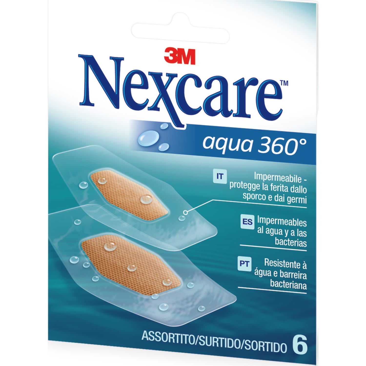 Nexcare® Aqua 360º tiras adhesivas bolsillo 6uds