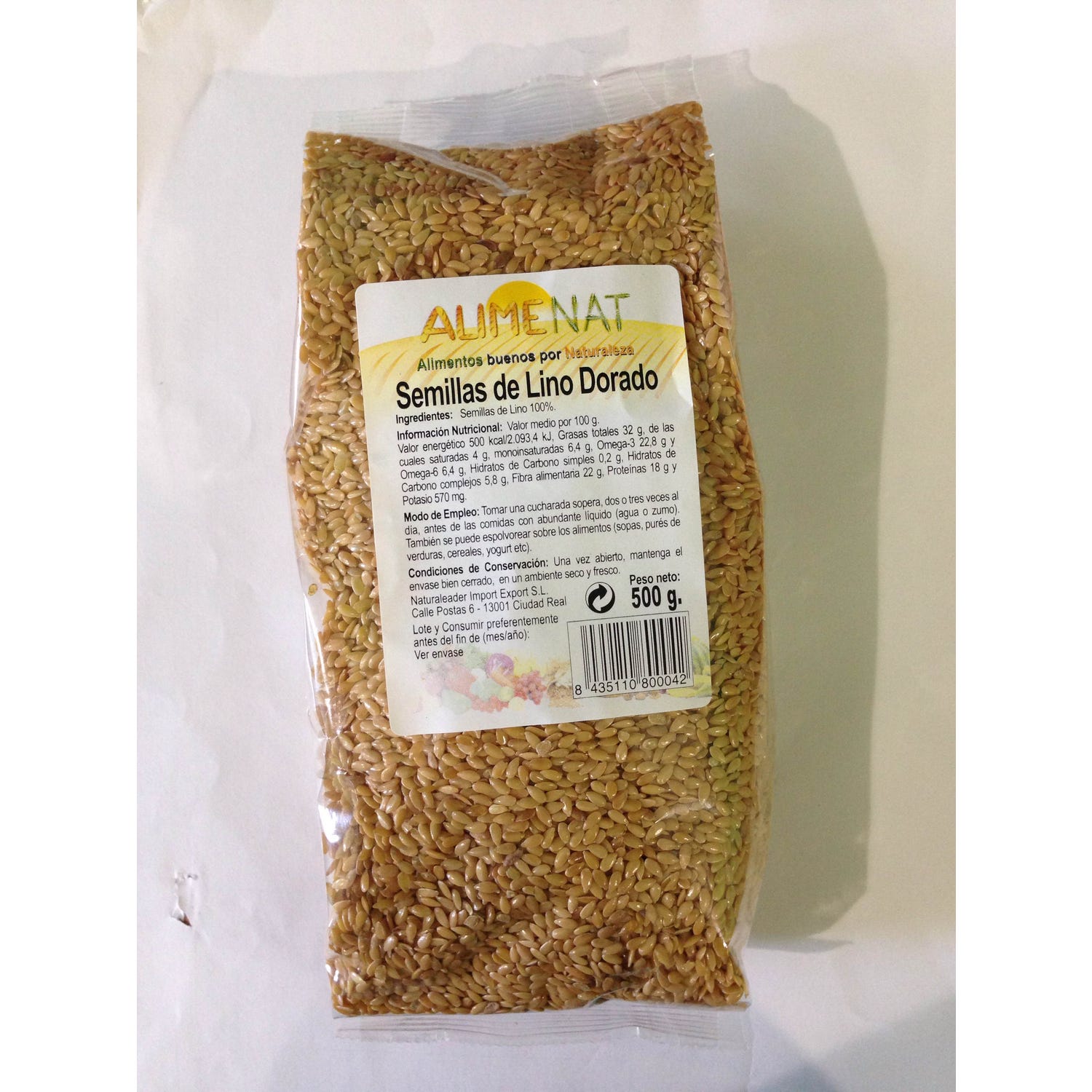 Naturlíder semillas lino dorado 500 Gr