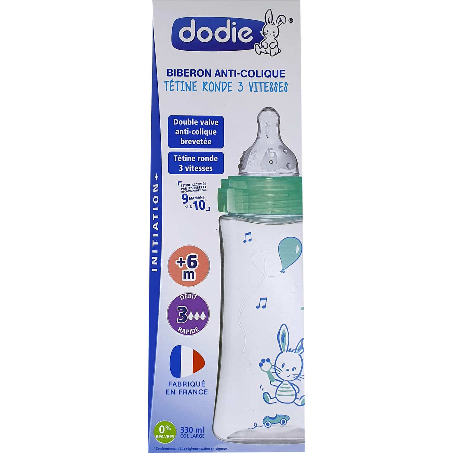 Dodie Biberón Initiation+ +6m Verde 330ml