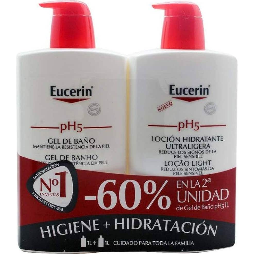 Eucerin Duplo Loción Hidratante Ultraligera 1L + Gel de Baño 1L