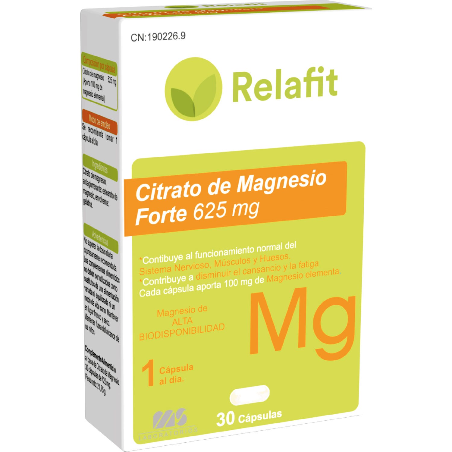 Relafit Citrato De Magnesio Forte 625 Mg 30 cápsulas