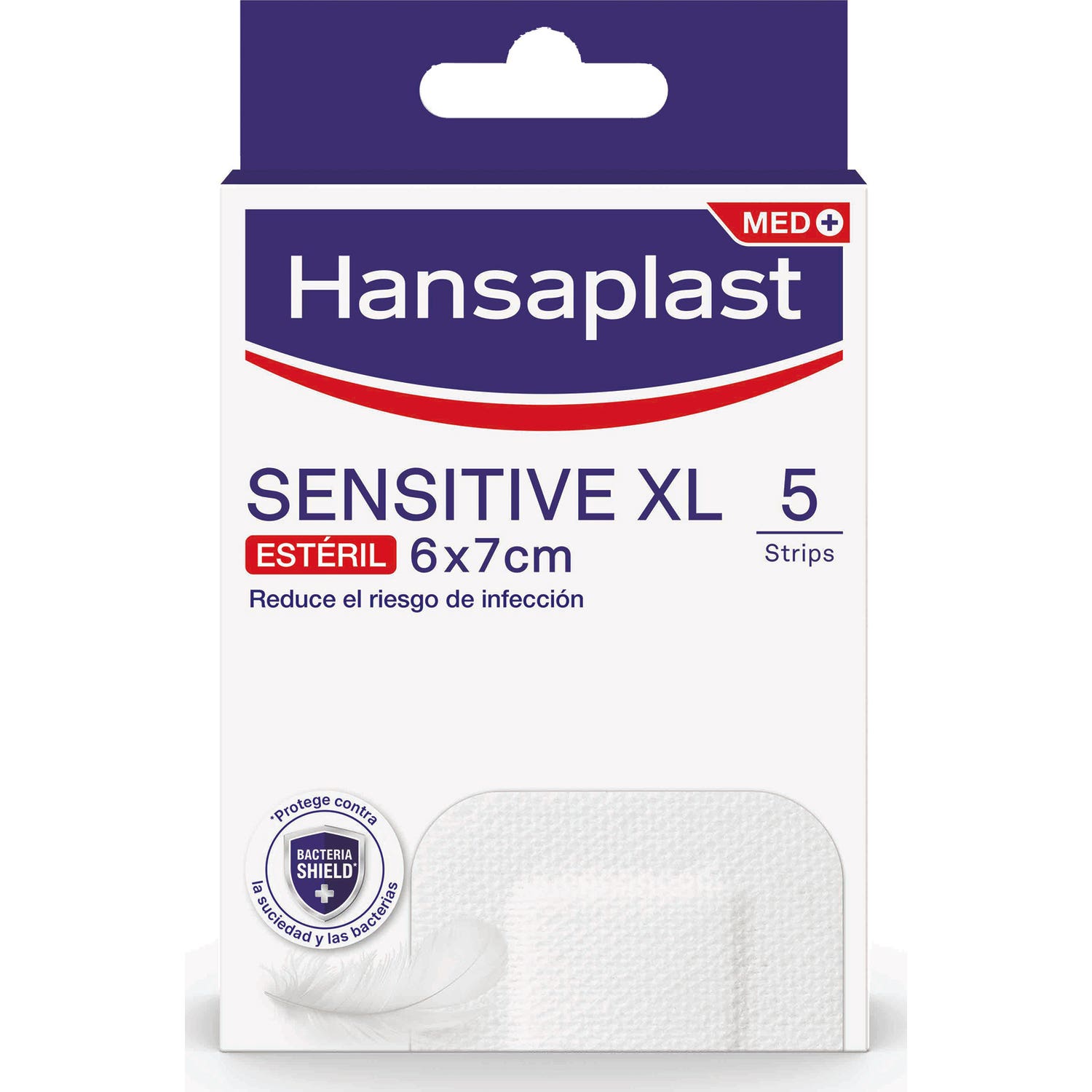 Hansaplast Med+ Sensitive XL Apósitos 6x7cm 5uds