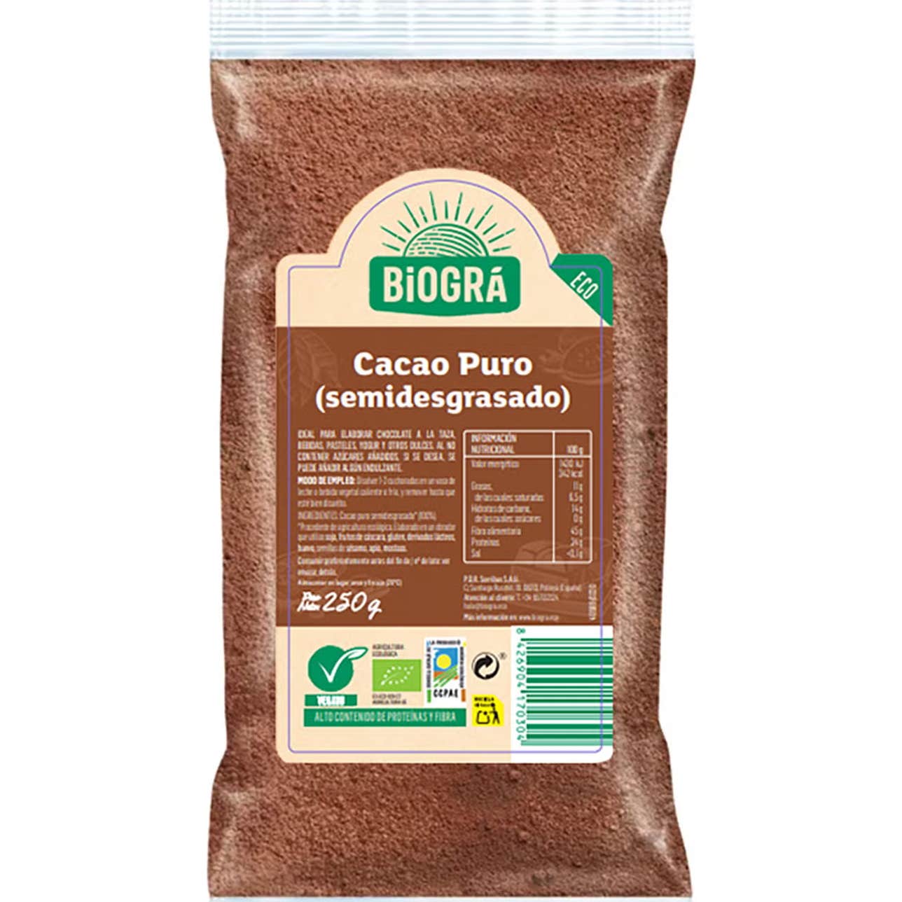 Sorribas Cacao Puro Polvo Eco 250gr | Natural Doctor