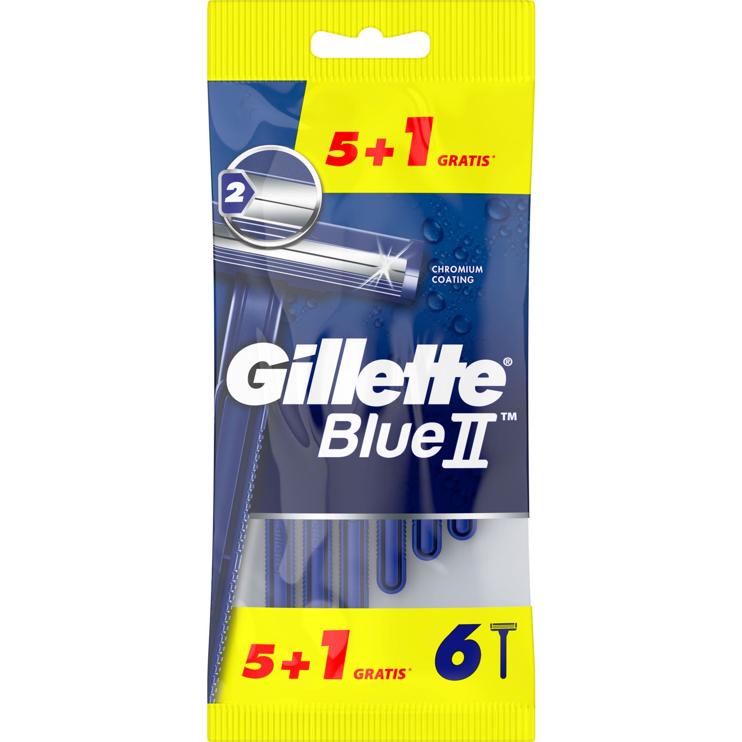 Gillette Blue II hojas 5uds + 1ud gratis