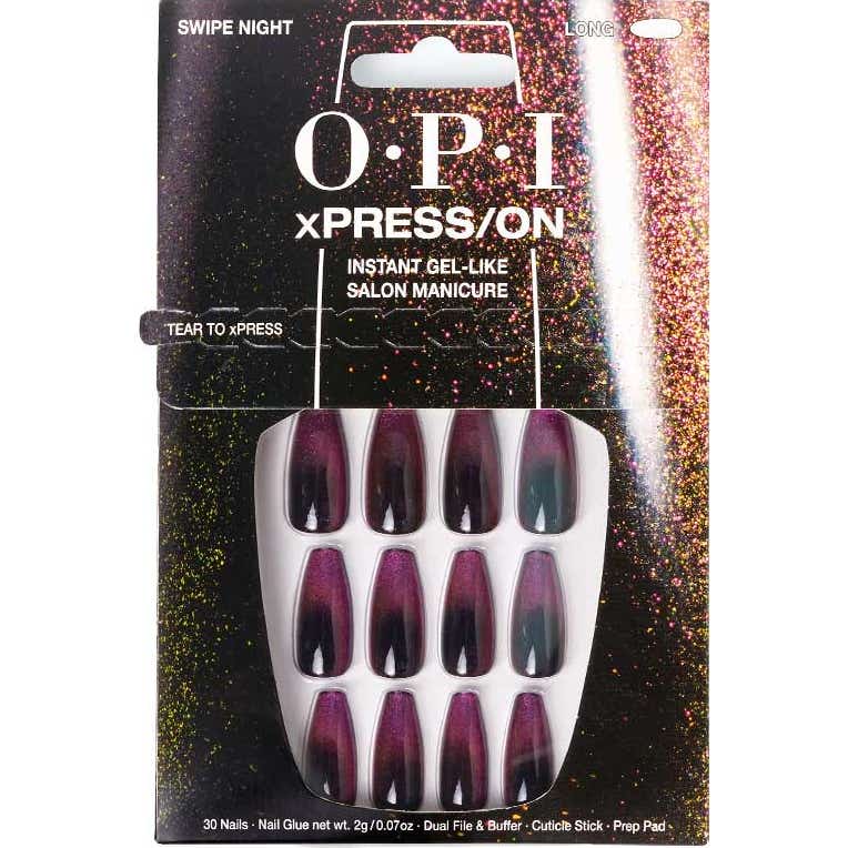 Opi xPRESS/ON Kit Unhas Postiças Long Swipe Night