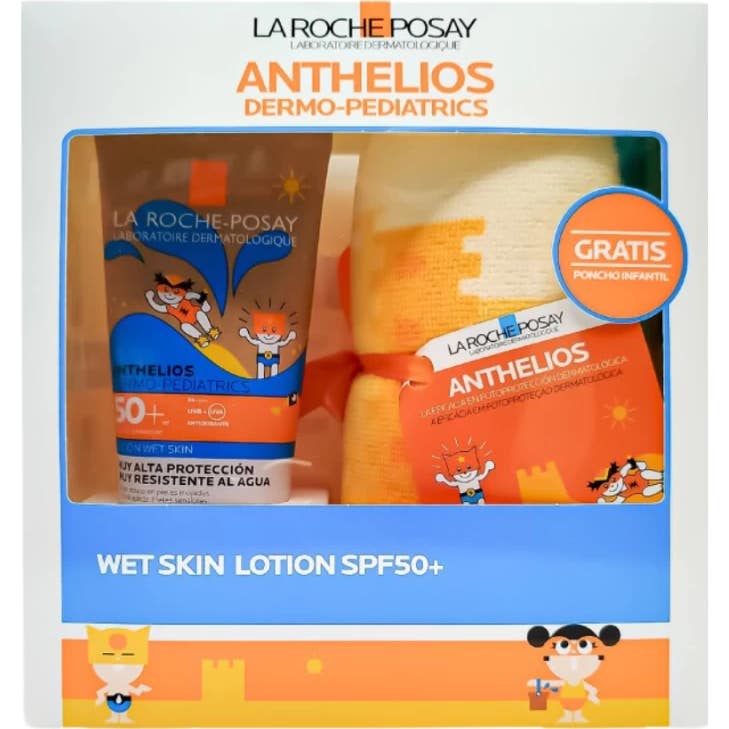 La Roche-Posay Anthelios Dermo-Pediatrics Loción Wet Skin SPF50+ 200ml + Poncho