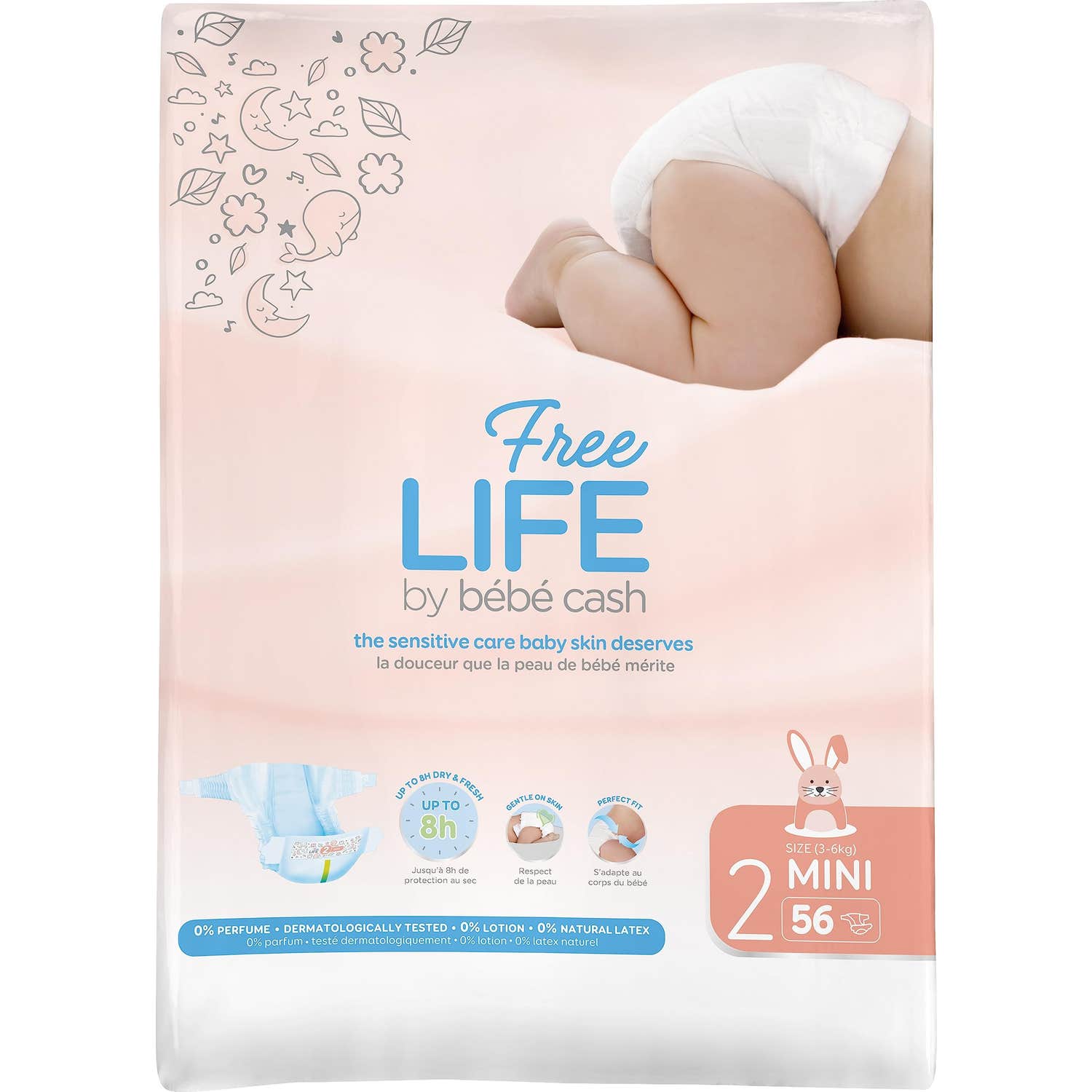 Freelife Pañales Bebé 3/6kg Talla 2 112uds