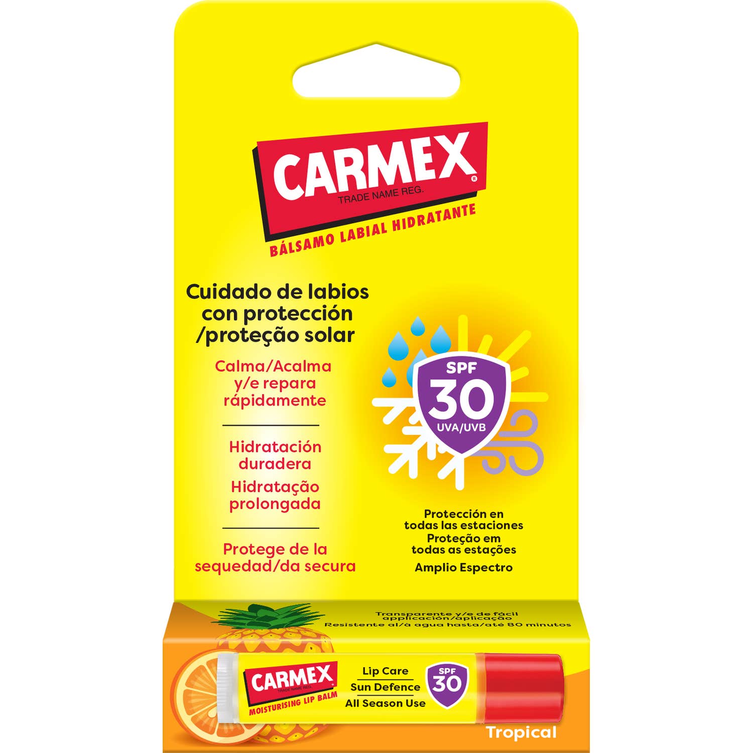 Carmex Tropical Bálsamo Labial Hidratante Stick Spf30 4,25 g