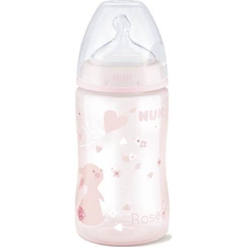 Nuk biberón de polipropileno rose tetina silicona boca ancha T 2 orificio m 300 ml