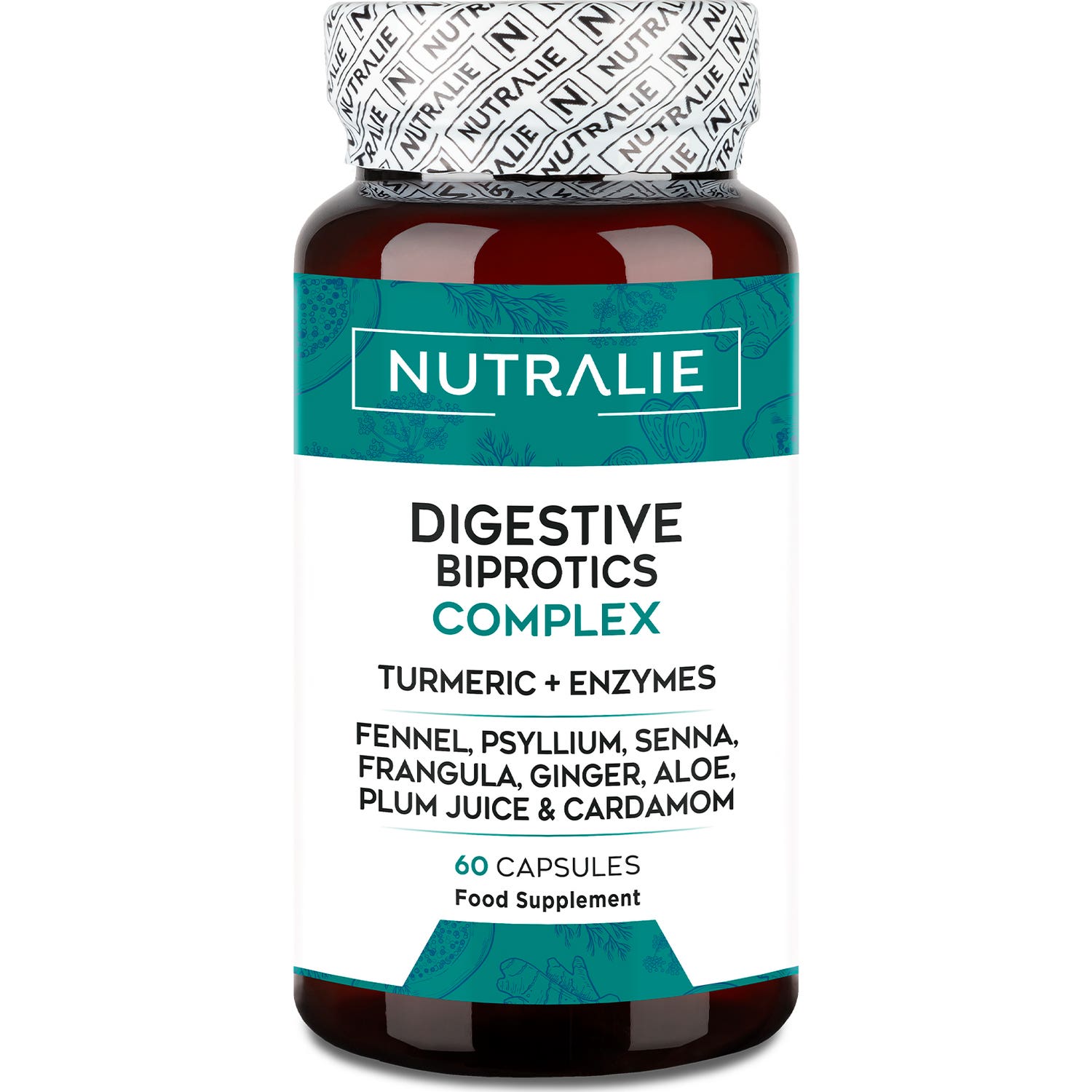 Nutralie Probiótico Digestivo Complex con Cúrcuma + Enzimas Digestivas 60caps