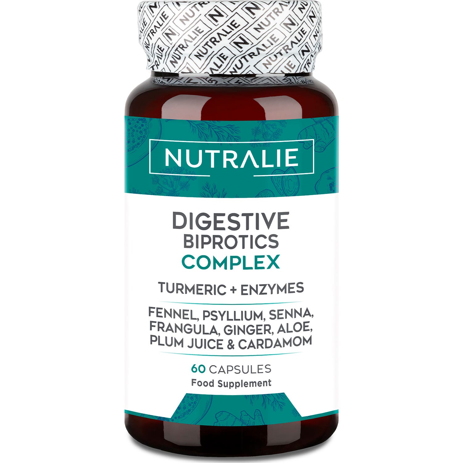Nutralie Probiótico Digestivo Complex con Cúrcuma + Enzimas Digestivas 60caps