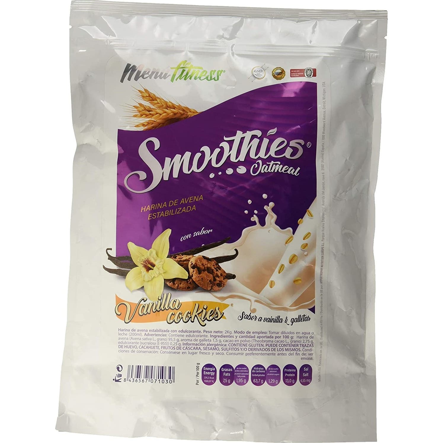 Menufitness Smoothies Oat Meal Vainilla 1000g