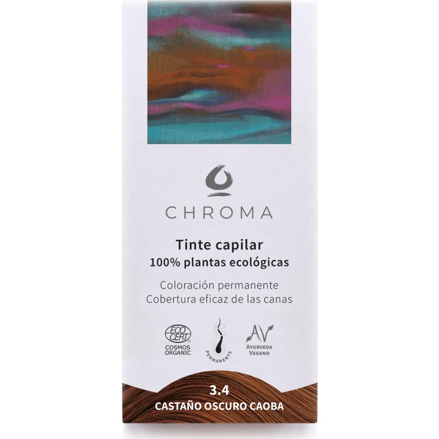 Chroma Tinte Bio 3.4 Castaño Medio Caoba 100g