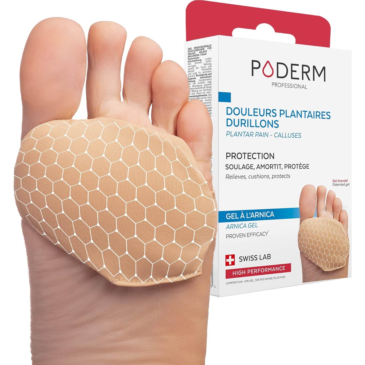 Poderm Protección Dolor Plantar Arnica Gel Talla S 2uds