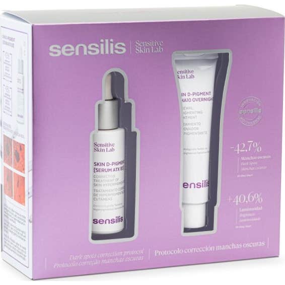 Sensilis Pack Skin D-Pigment Sérum 30 ml + AHA10 Overnight Crema 30 ml