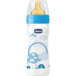 Biberon Silicona 250 ml Azul Flujo Medio 2 M+