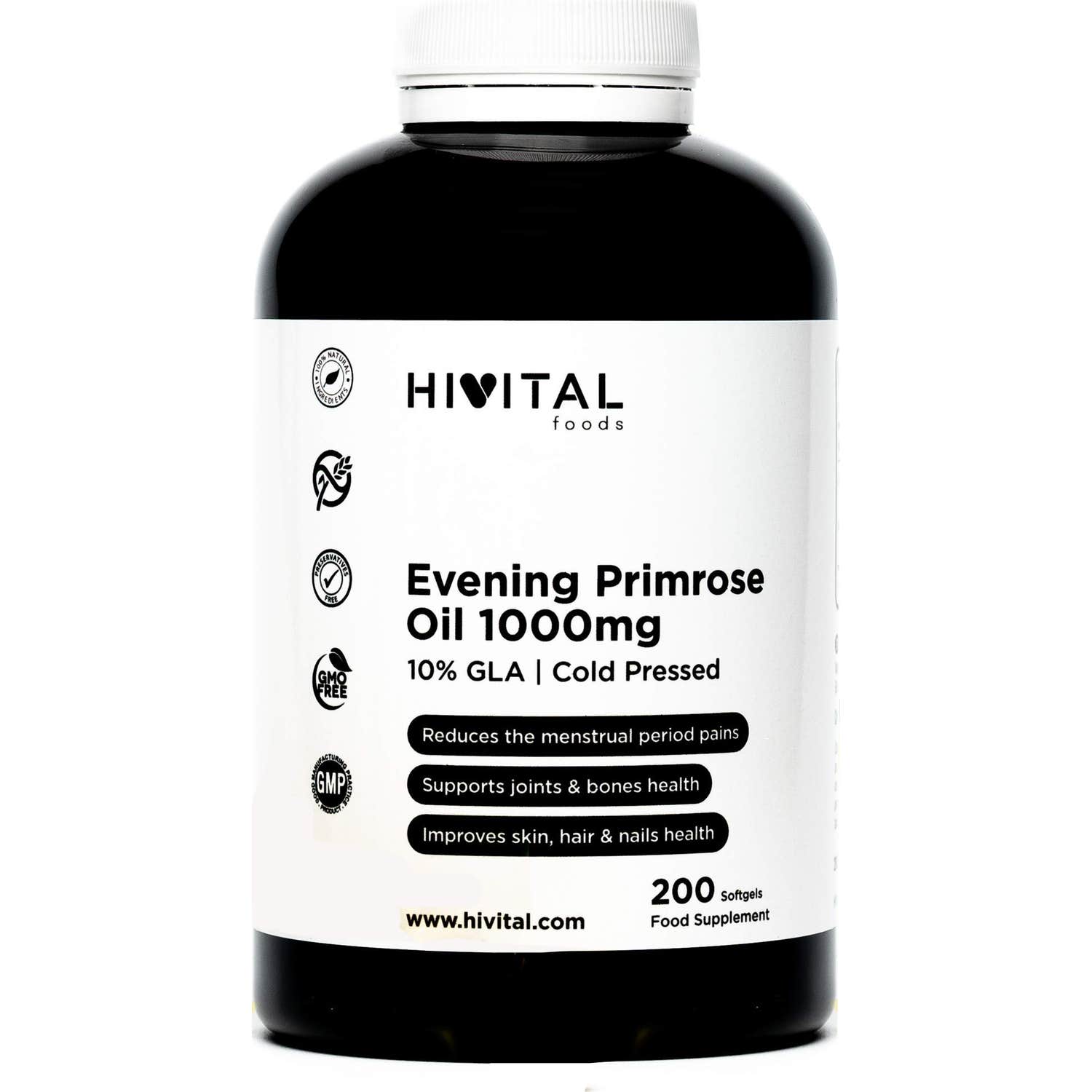 Hivital Aceite de Onagra 1000mg con 10% GLA 200perlas