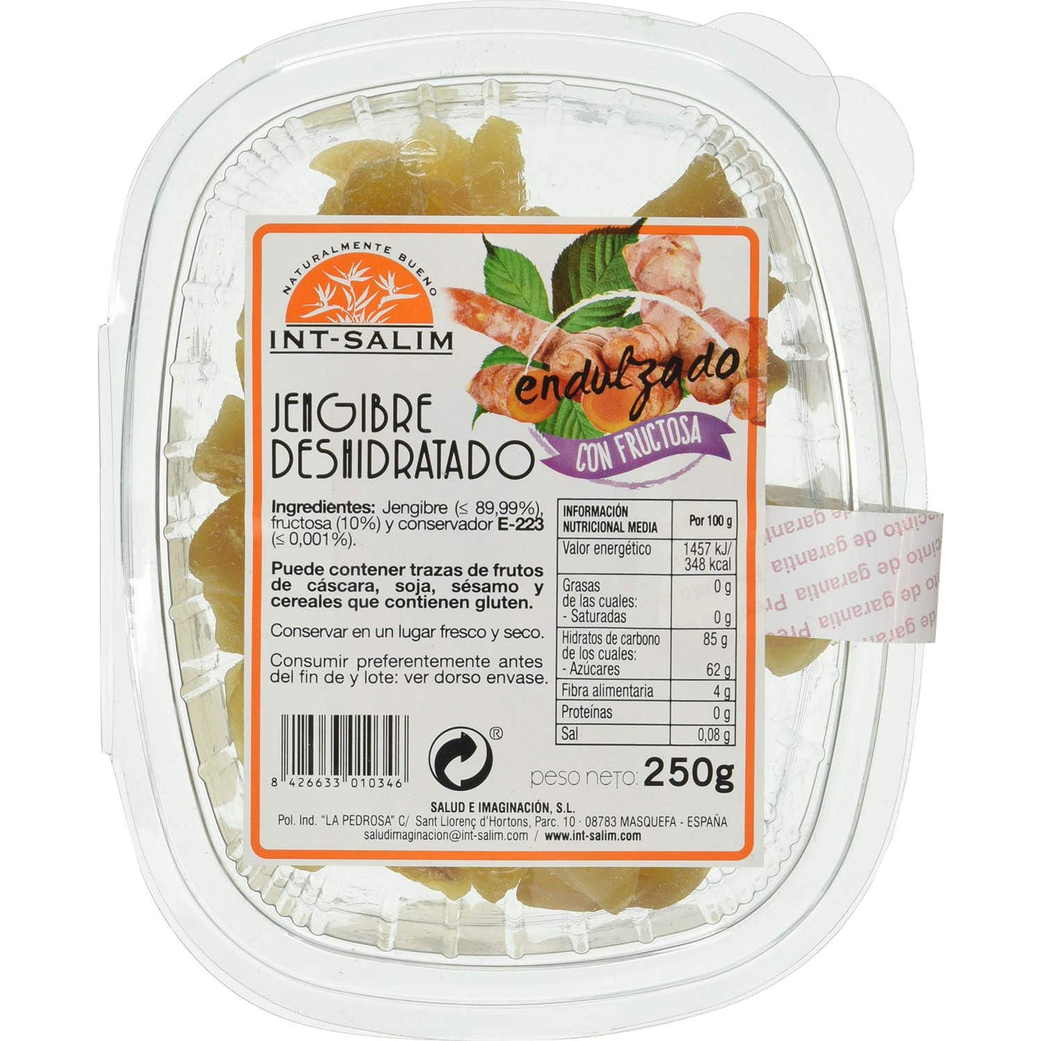 Int-Salim Jengibre deshidratado con Fructosa 250g