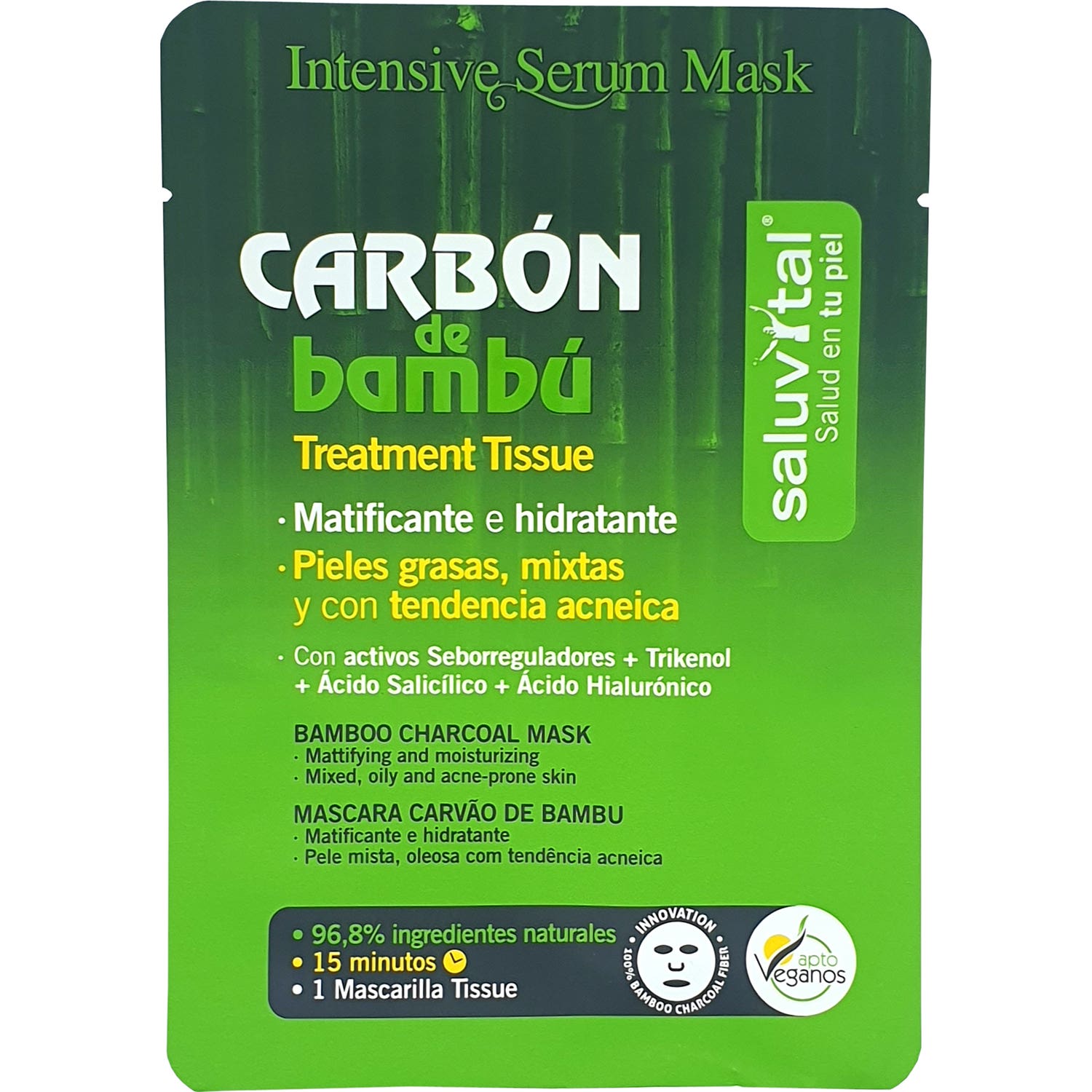 Saluvital Mascarilla Tissue Carbón de Bambú Piel Mixta 1ud
