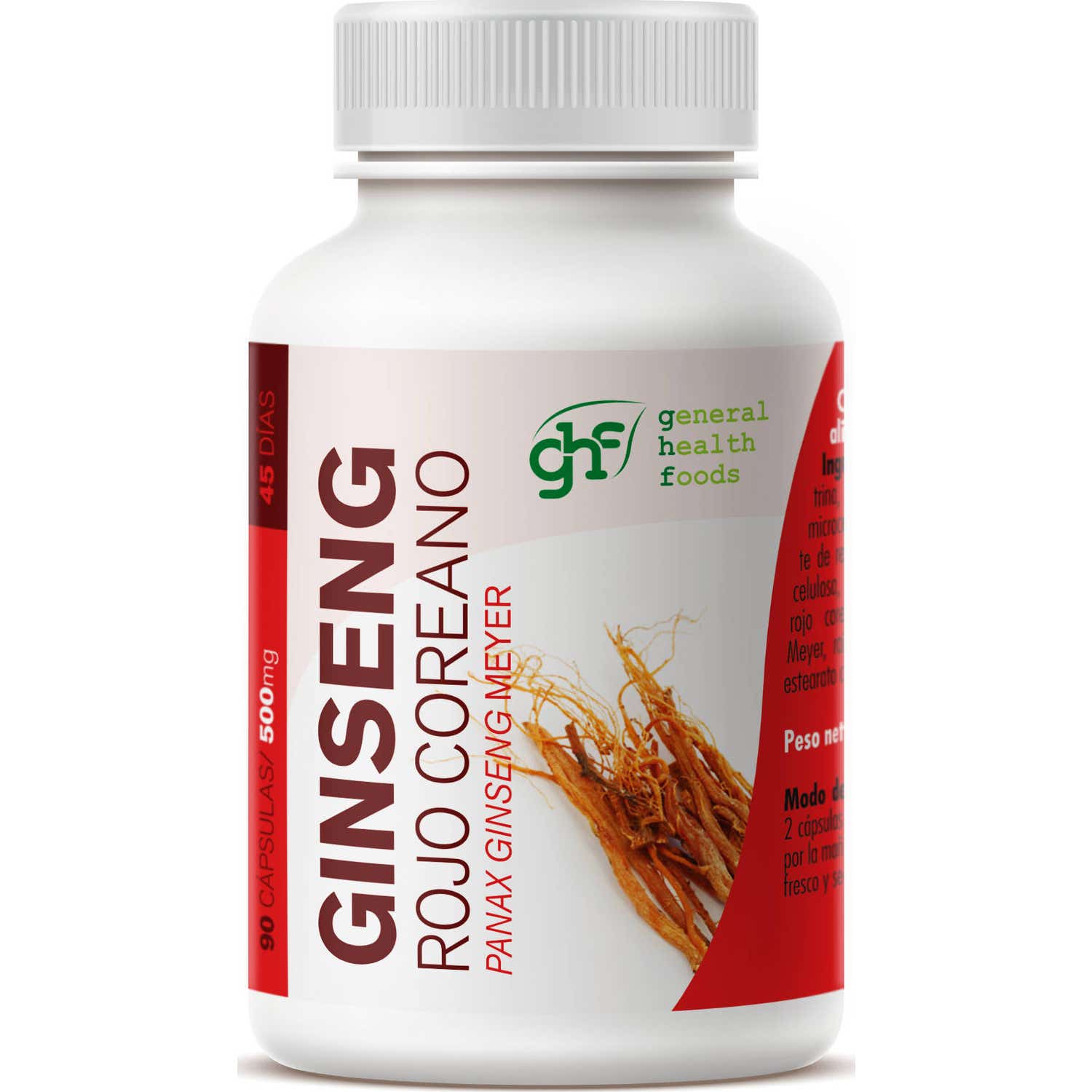 GHF Ginseng Rojo Coreano 500mg 90cáps