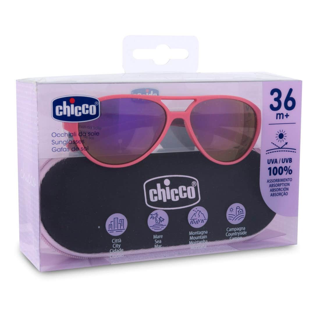 Chicco Gafas de Sol Infantil Rosa 36M+ 1 ud